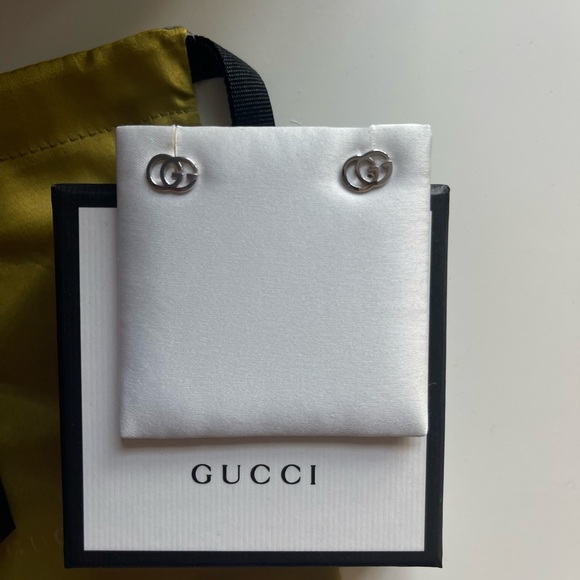Gucci White Gold Double G Earrings - Picture 2 of 3